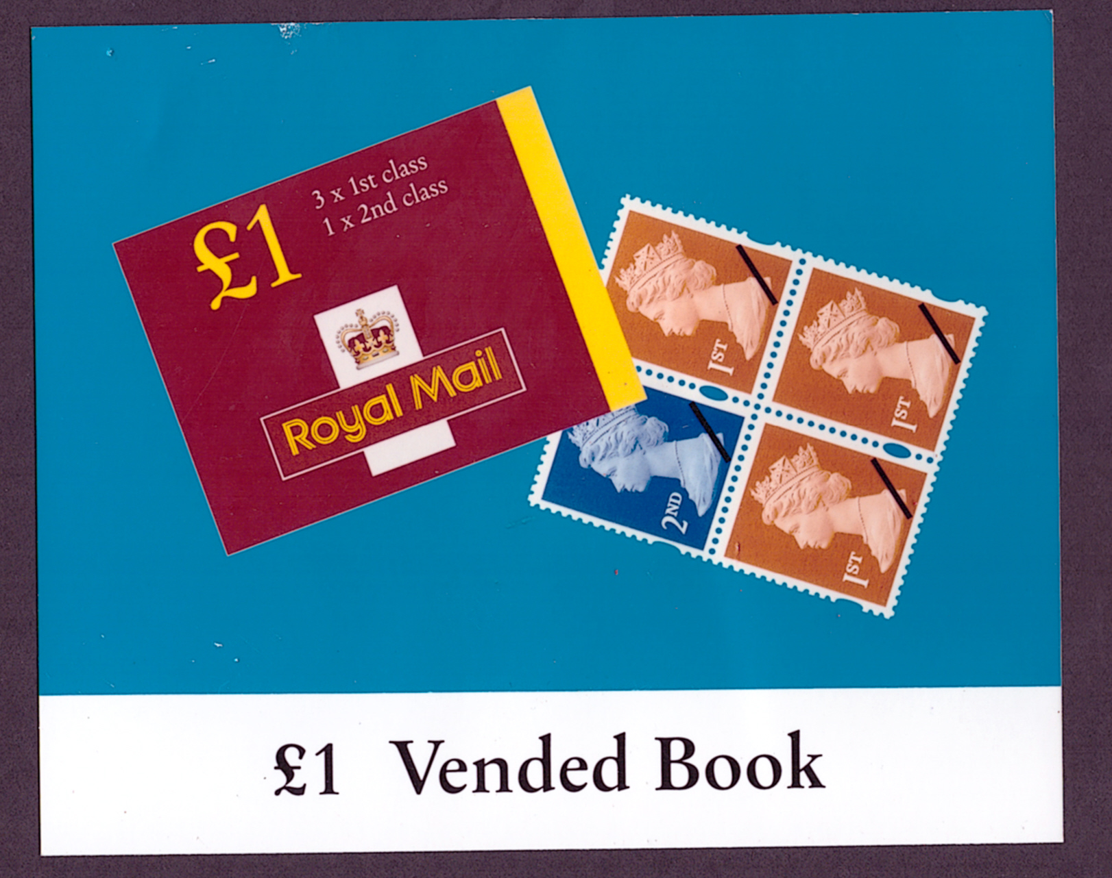 (image for) Circa 2000 Royal Mail £1 Vended Book glossy promotional photograph.